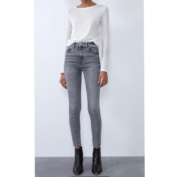 Zara Denim - Zara Hi-Rise Vintage Grey Jeans